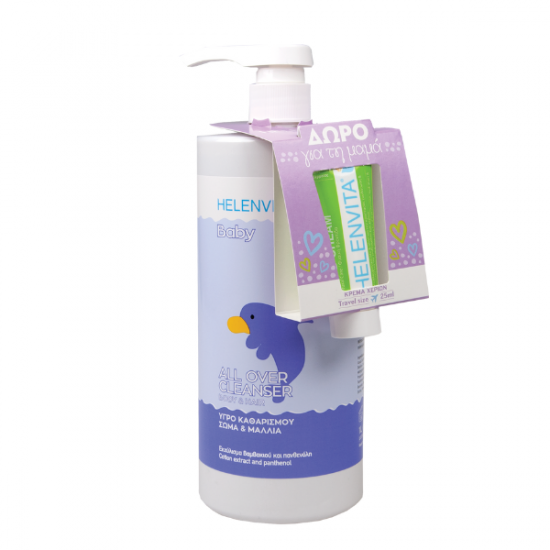 Helenvita Baby All Over Cleanser Perfume Talc 1000ml με Αντλία & Hand Cream 25ml