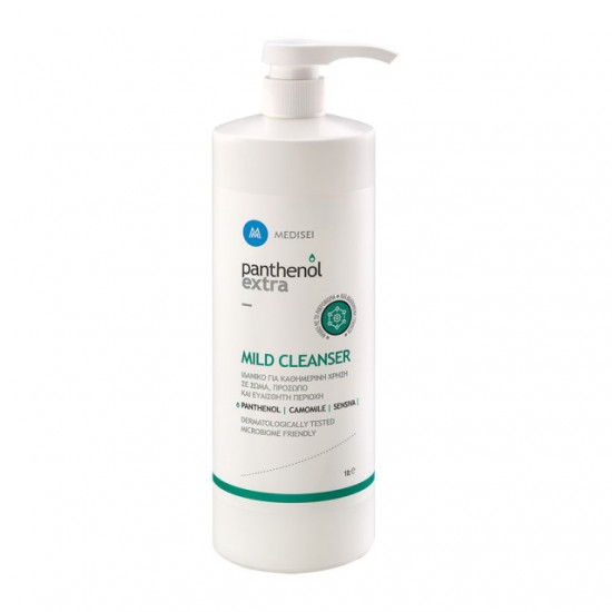 Medisei Panthenol Extra Mild Cleanser, Αφρόλουτρο για Σώμα, Πρόσωπο, Ευαίσθητη Περιοχή, 1 Λίτρο