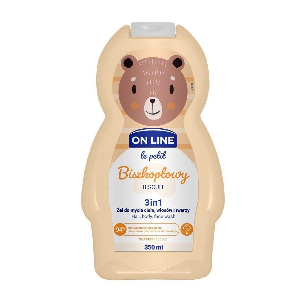 ON LINE Le petit Baby 3 in 1 Body, Hair and Face Wash με άρωμα Μπισκότο 350mL