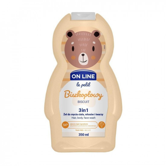 ON LINE Le petit Baby 3 in 1 Body, Hair and Face Wash με άρωμα Μπισκότο 350mL